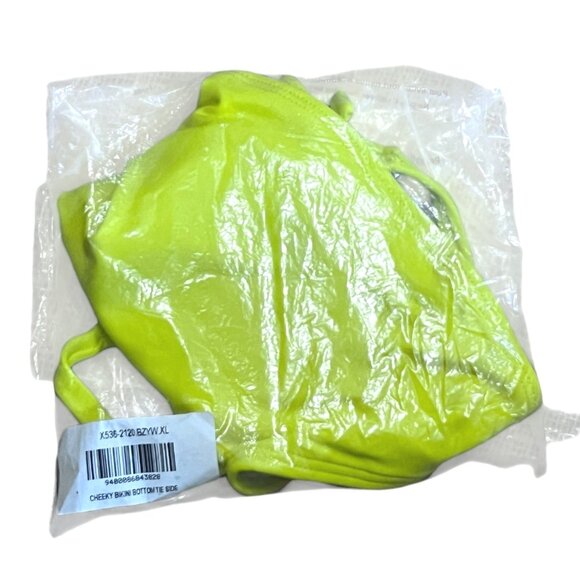 Fredericks of Hollywood NWT Cheeky Tie Side Bikini Bottoms Sz XL Womens Yellow - Picture 7 of 7